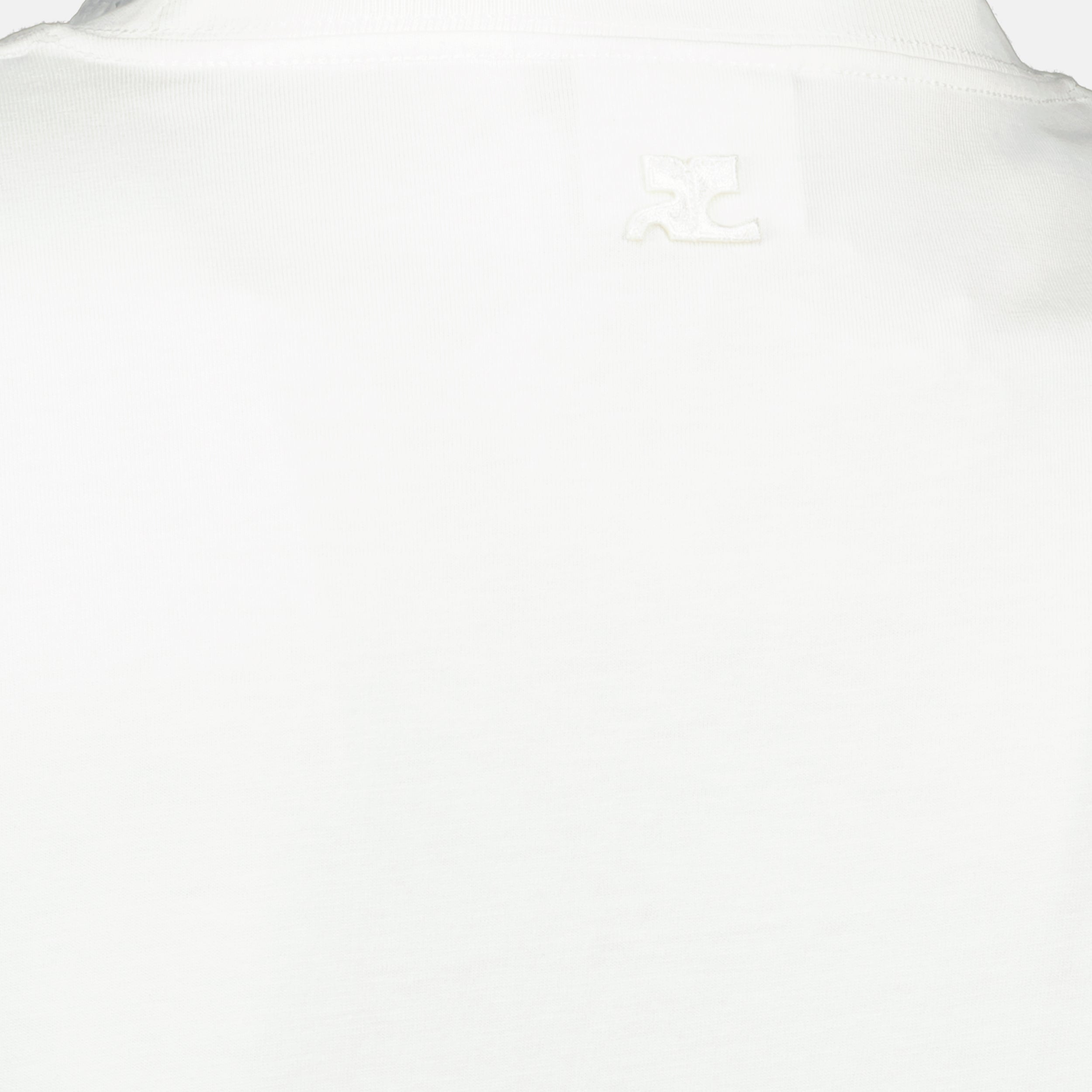 Image of the item White cotton T-shirt by Courrèges for Men - Spring-Summer 2026 - Detailed View_2