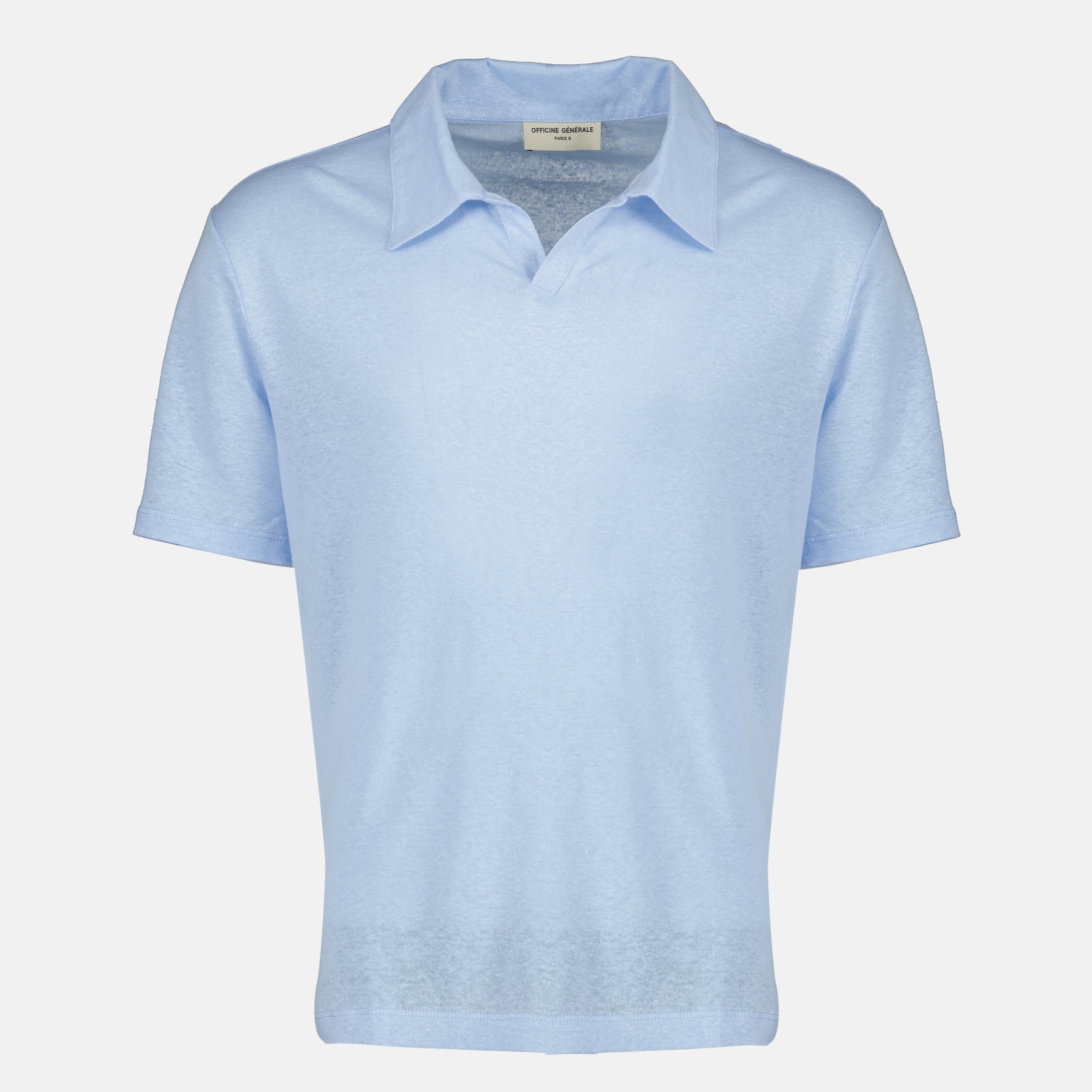 T-shirts Polo Garment en lin bleu clair Officine Générale Bleu Homme