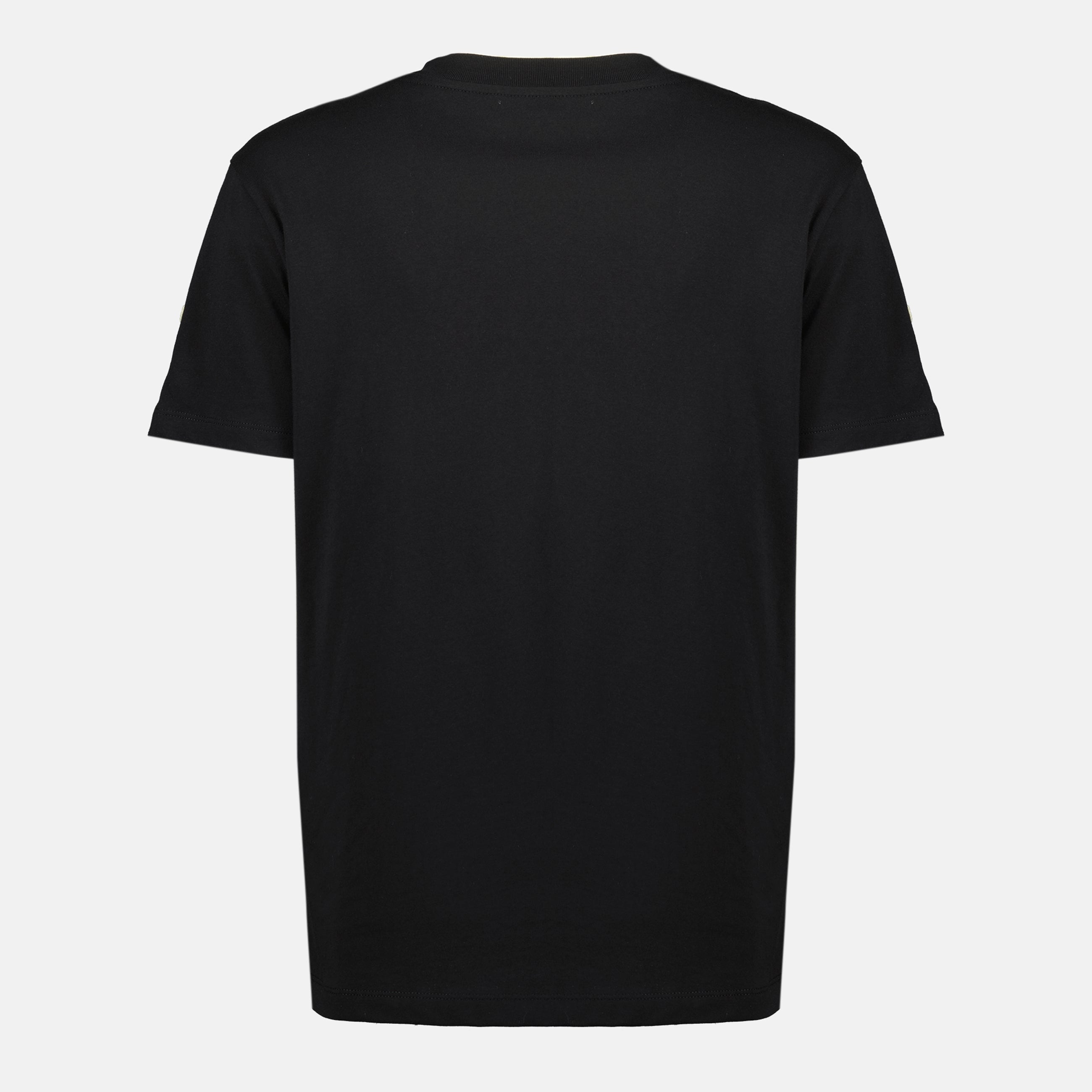 Bild des schwarzen bestickten Logo-T-Shirts der Marke Moncler für Damen - Frühling-Sommer-Saison 2026 - Rückansicht