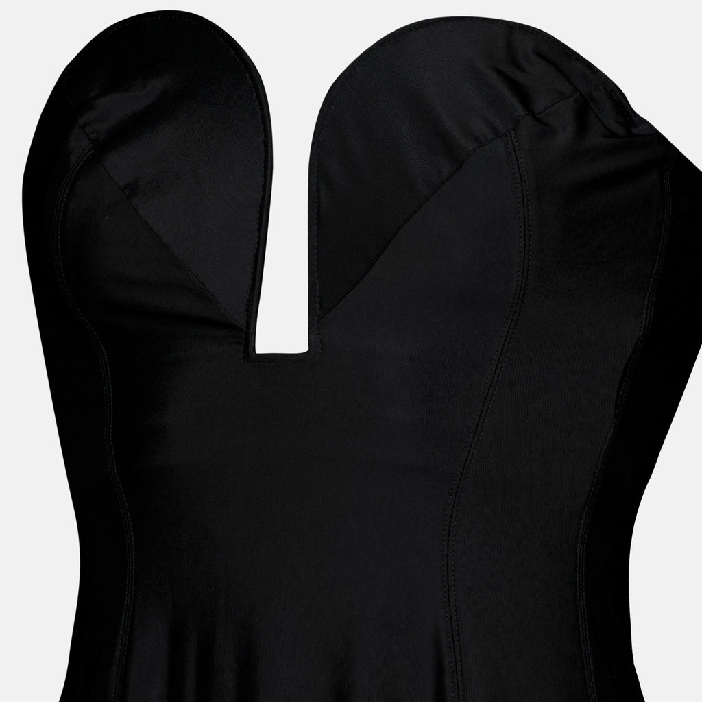 Robes Vestido Longo Preto em Jersey com Bustier Rabanne Noir Femme
