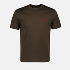 Camisetas Camiseta Ami de coeur Ami PARIS Marrón Unisexo