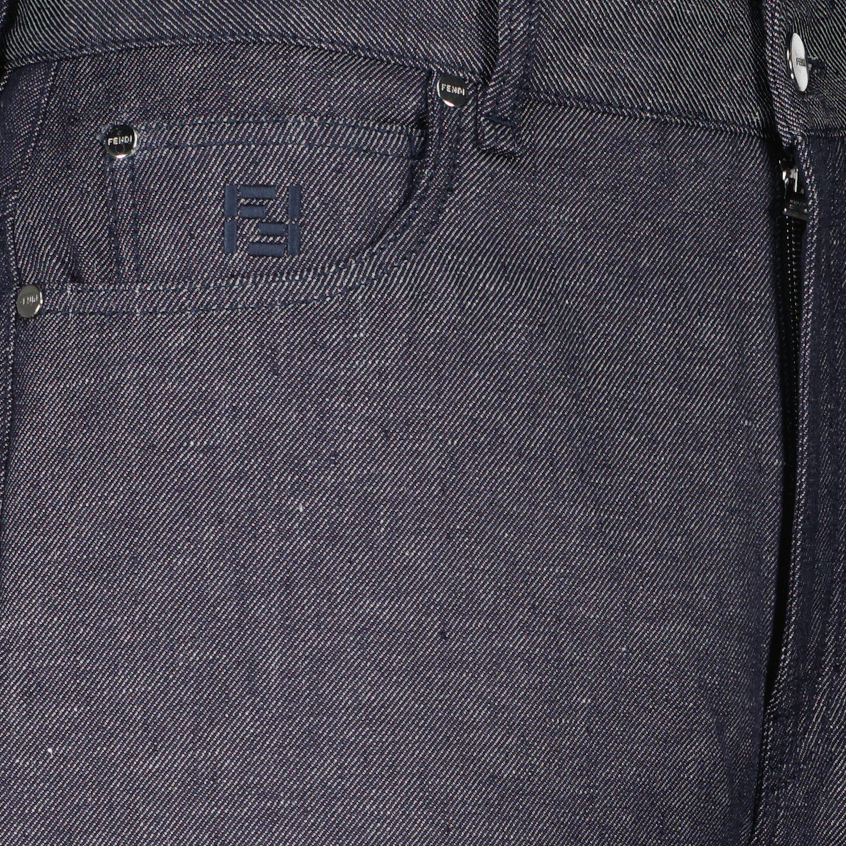 Pantalons Jean bleu gris long Fendi Bleu Homme