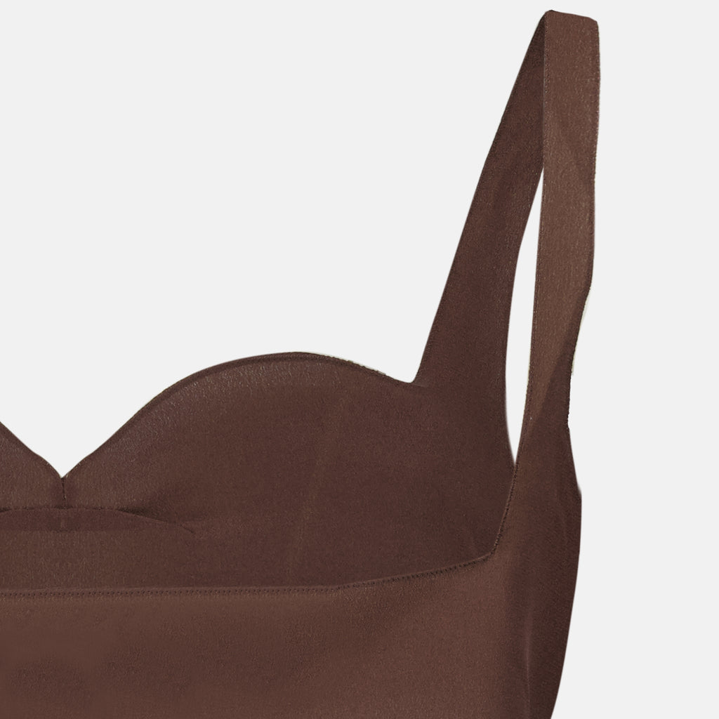 Tops Top marron en crêpe de chine Prada Marron Femme