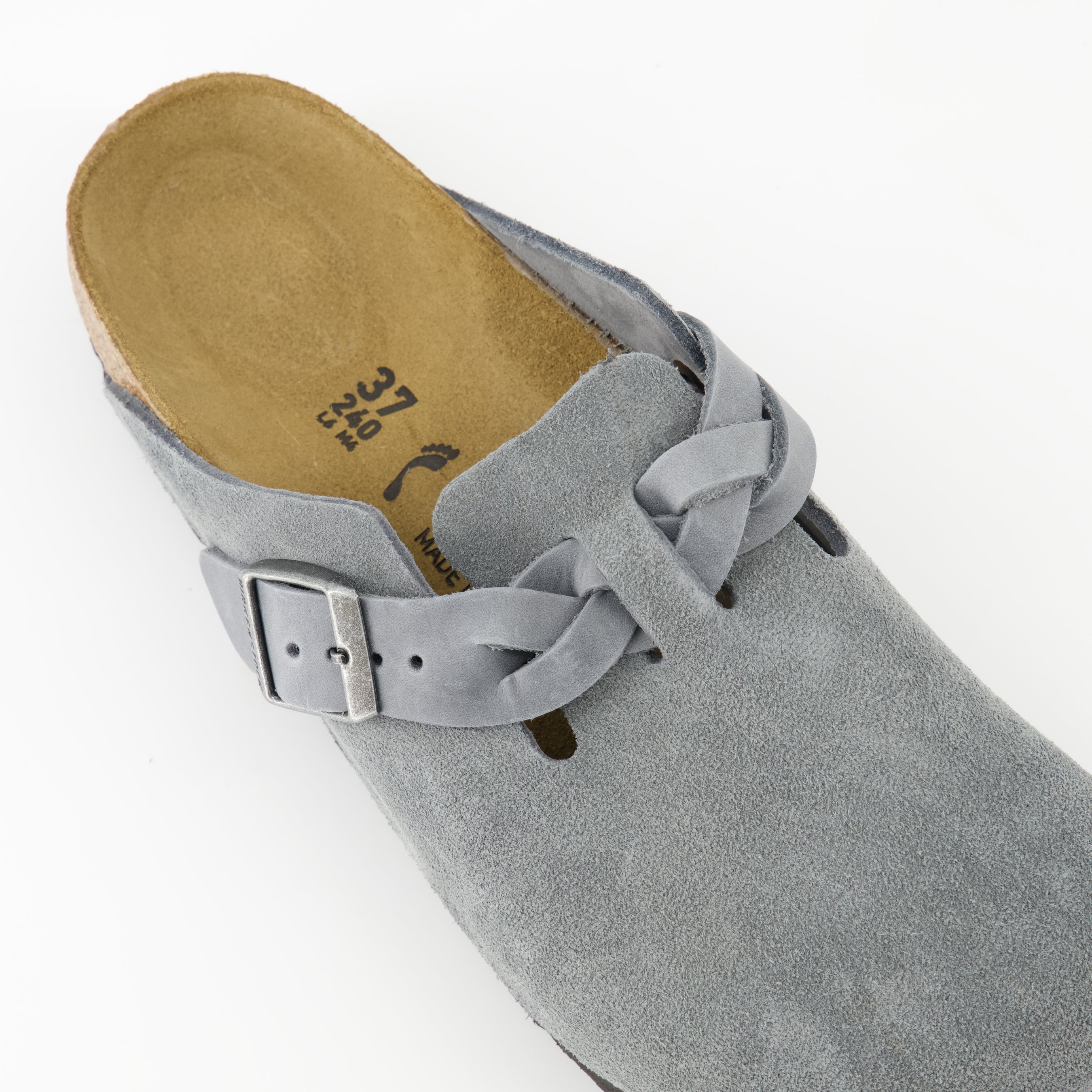 Chaussures ouvertes Mules Boston Braided Birkenstock Gris Femme