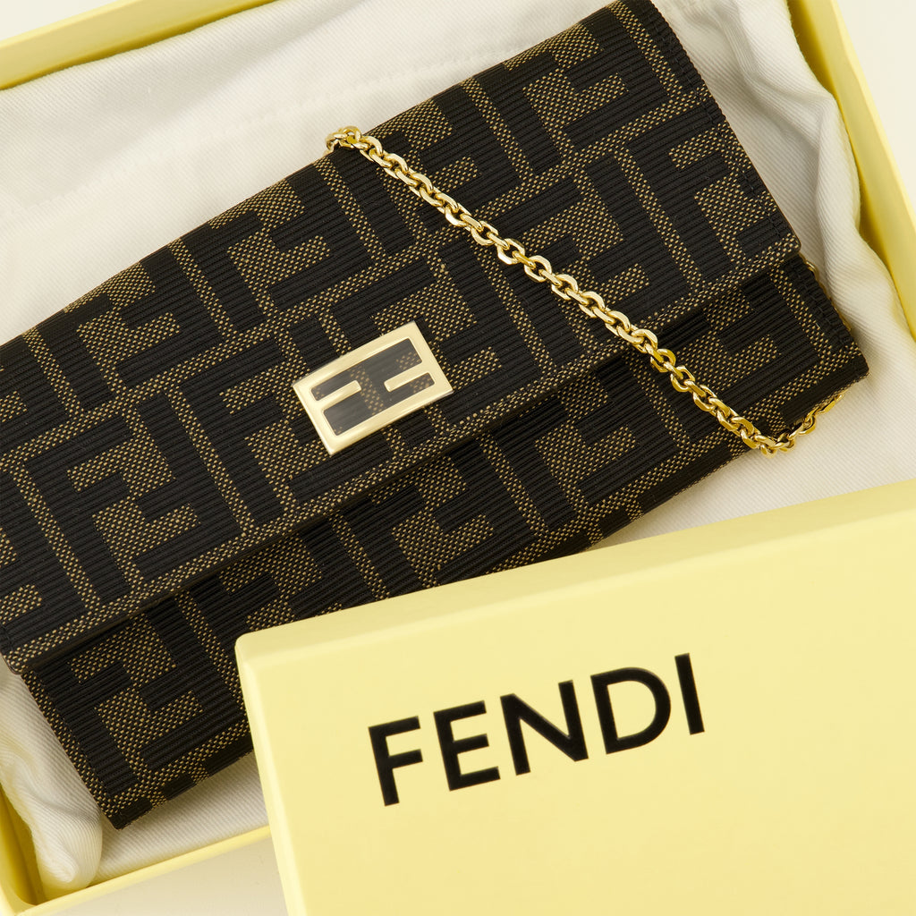Petite maroquinerie Cartera FF Chain Fendi Marron Femme