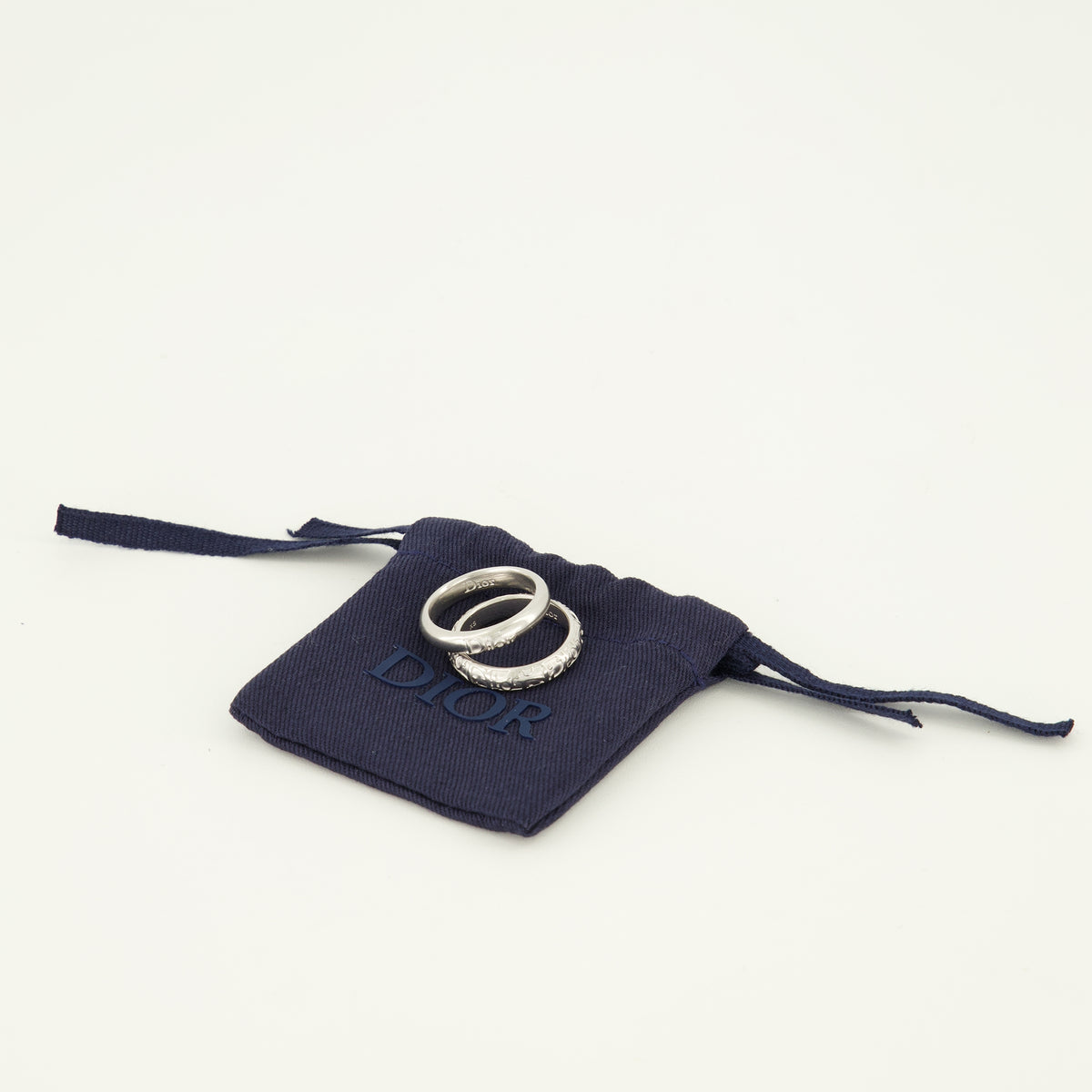 Bijoux Dior Oblique Ring Set Dior Argenté Homme