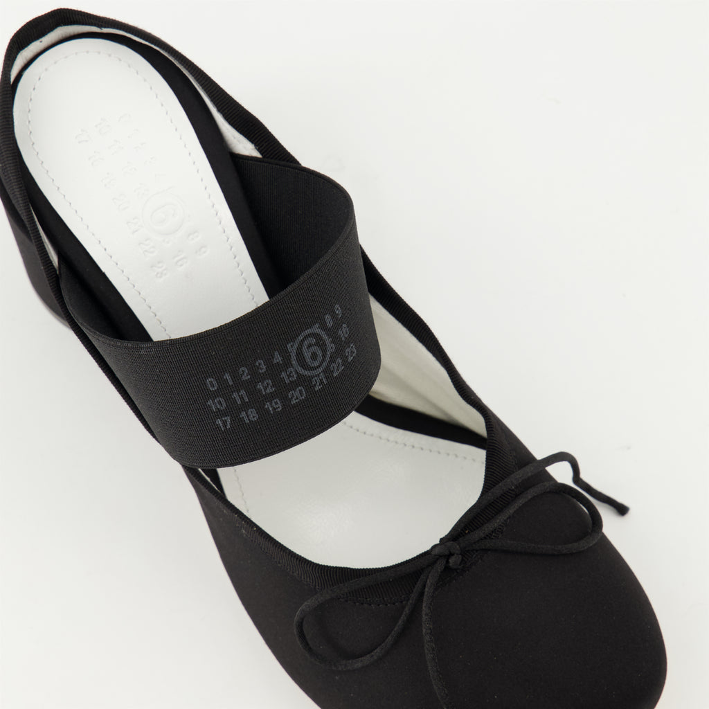 Chaussures ouvertes Mules ballerines à talon Mm6 Noir Femme