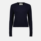 Strickwaren AMI Herz Pullover Ami PARIS Dunkelblau Femme