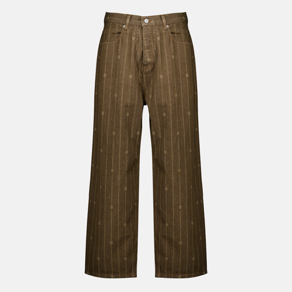 Pantalons Braune Monogram Baggy Jeans Drole De Monsieur Marron Homme