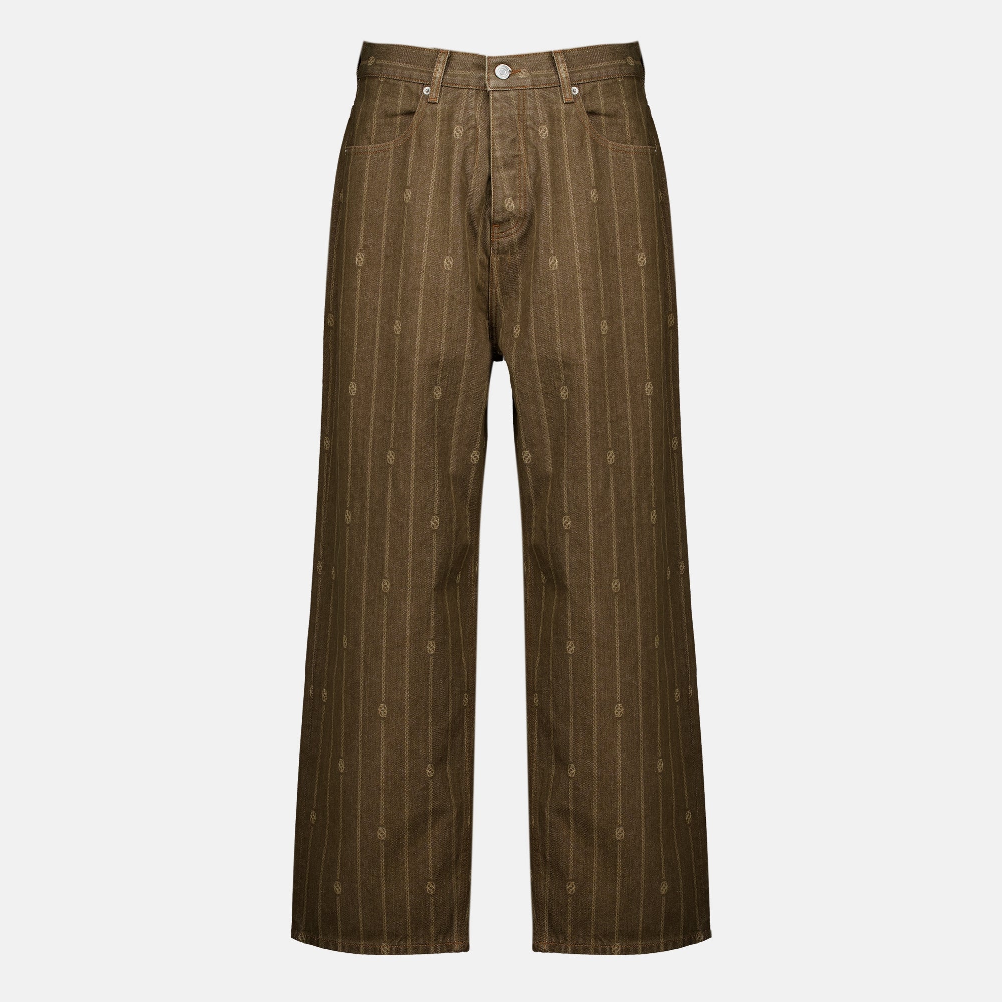 Pantalons Braune Monogram Baggy Jeans Drole De Monsieur Marron Homme