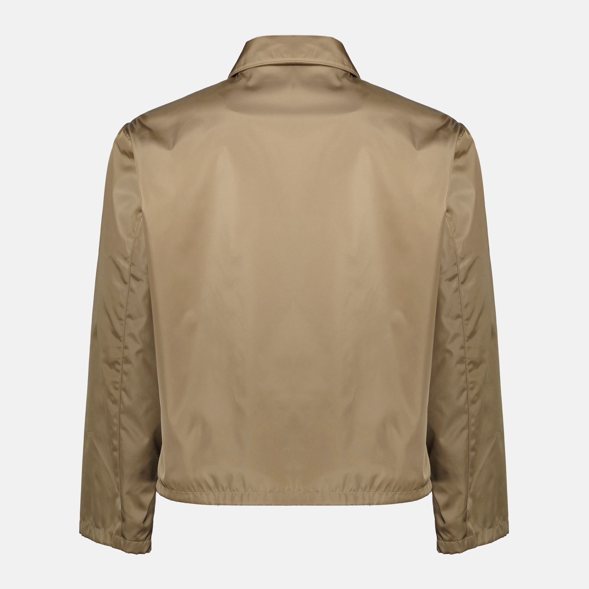 Image of the Prada beige nylon jacket for men - Spring-Summer 2026 - Back View