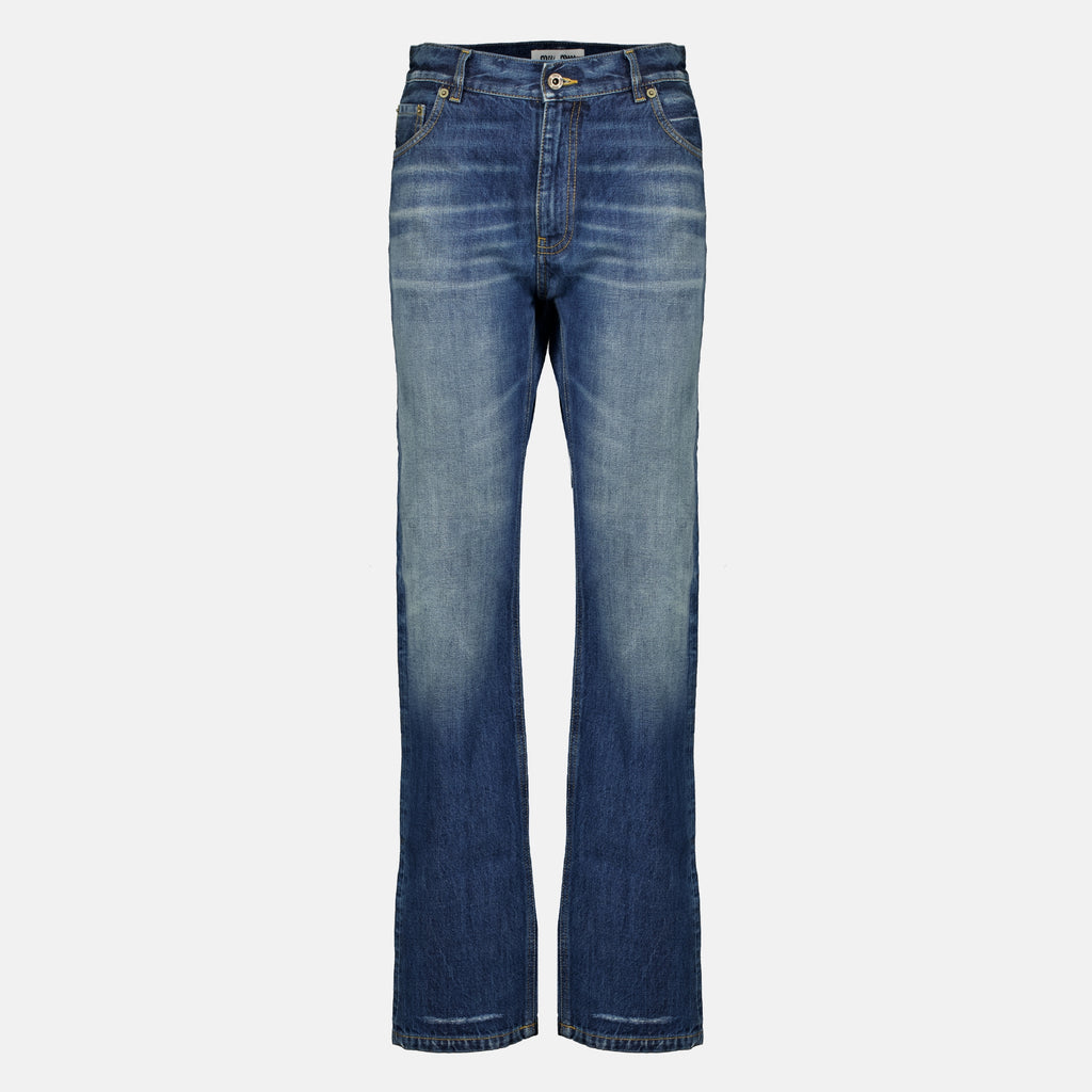 Pantalons Blaue Denim-Jeans Miu Miu Bleu foncé Femme