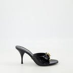 Open shoes Bow Heeled Mules Versace Black Femme