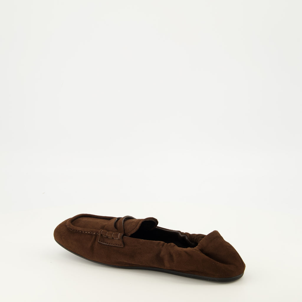 Mocassins Mocassins Ruches en suède marron Miu Miu Marron Femme