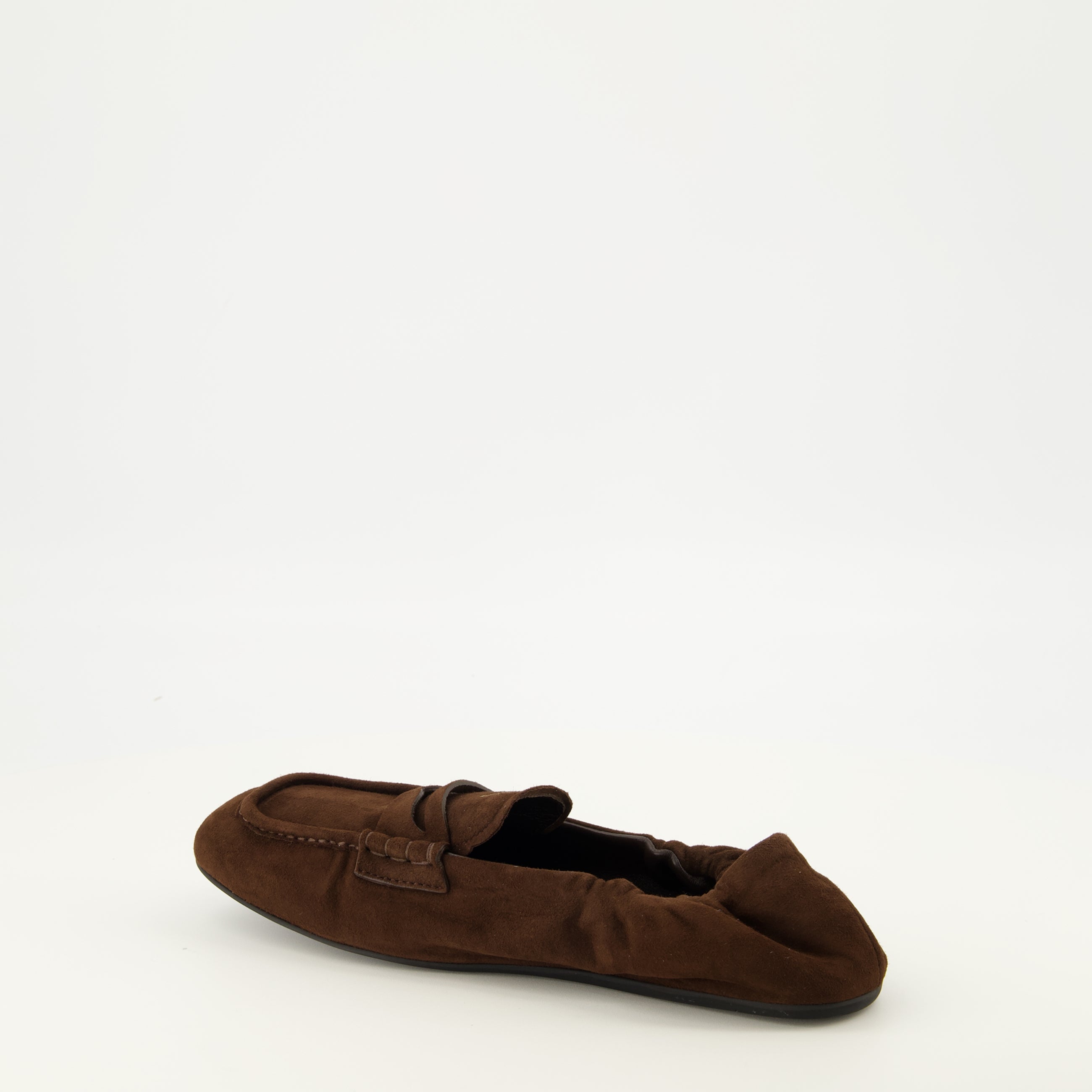 Mocassins Mocassins Ruches en suède marron Miu Miu Marron Femme