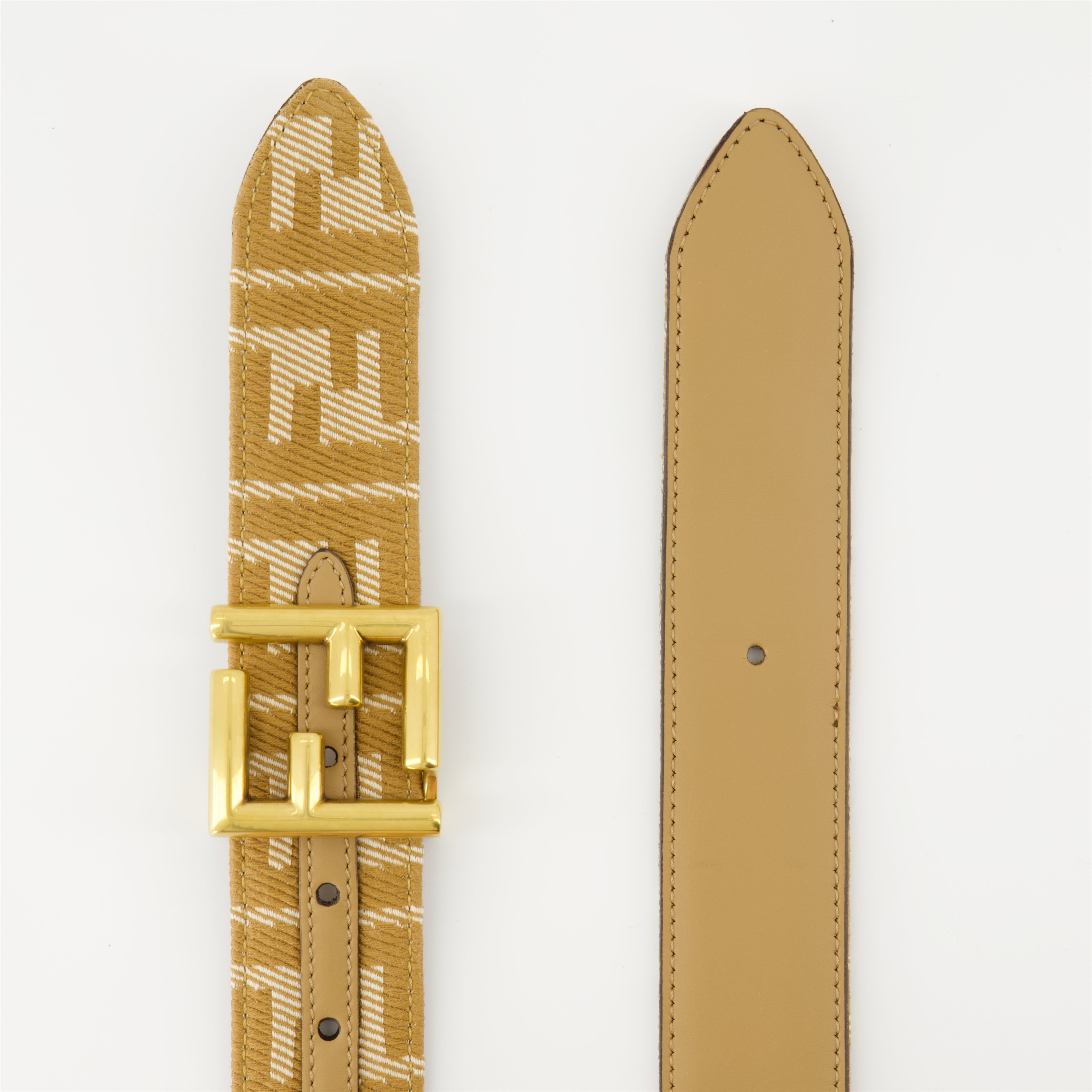 Ceintures Ceinture FF réversible Fendi Marron Femme