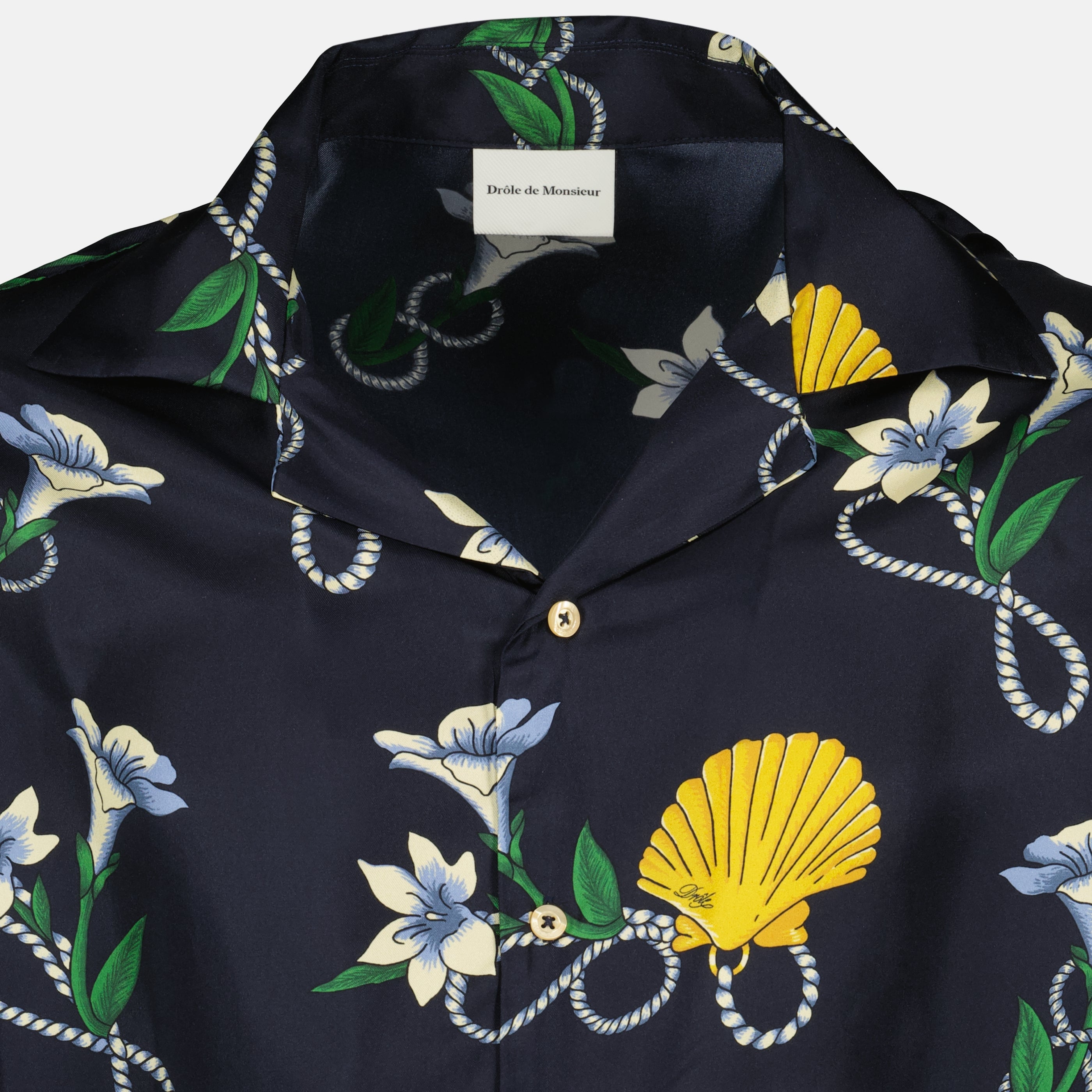 Chemises Chemise Shell en soie bleu marine Drole De Monsieur Bleu foncé Homme