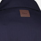 Vestes Veste zippée en laine bleu marine Dior Bleu foncé Homme