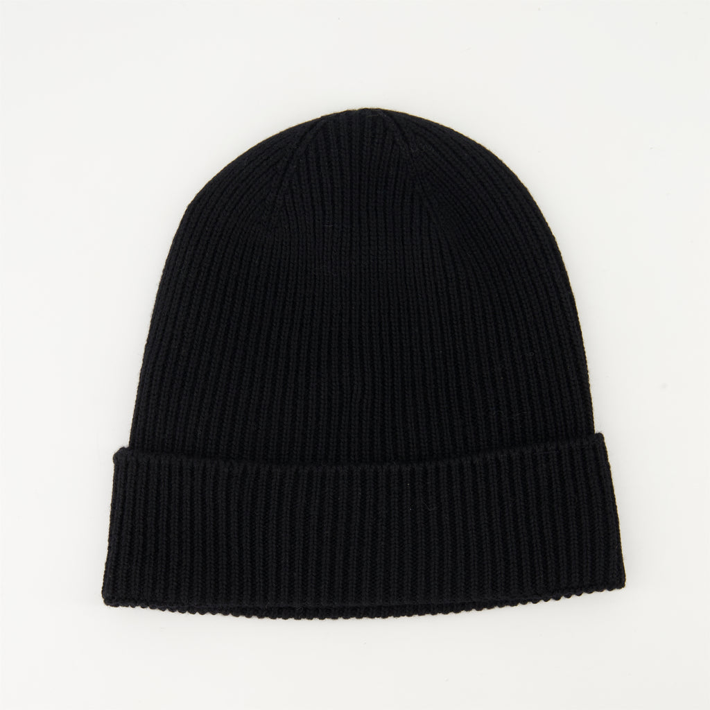 Chapeaux, casquettes et bonnets Bonnet en laine à logo Moncler Noir Homme