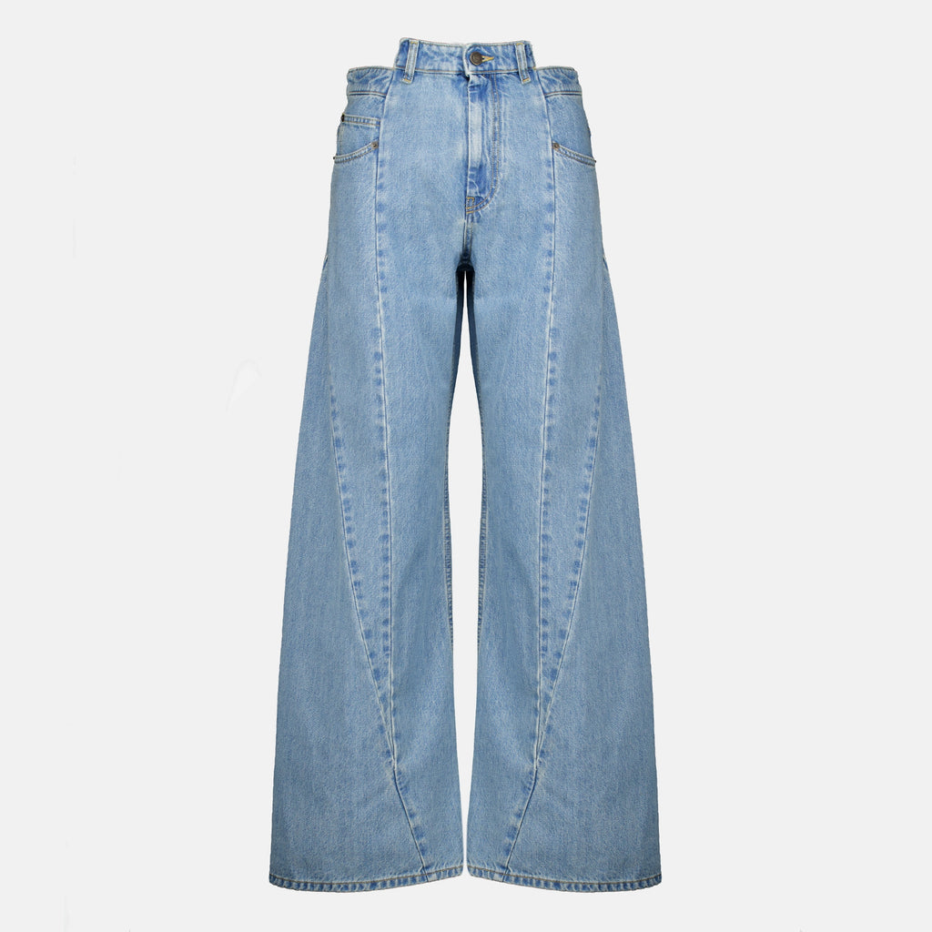 Pantalons Jean com Cintura Cut-Out Maison Margiela Bleu Femme