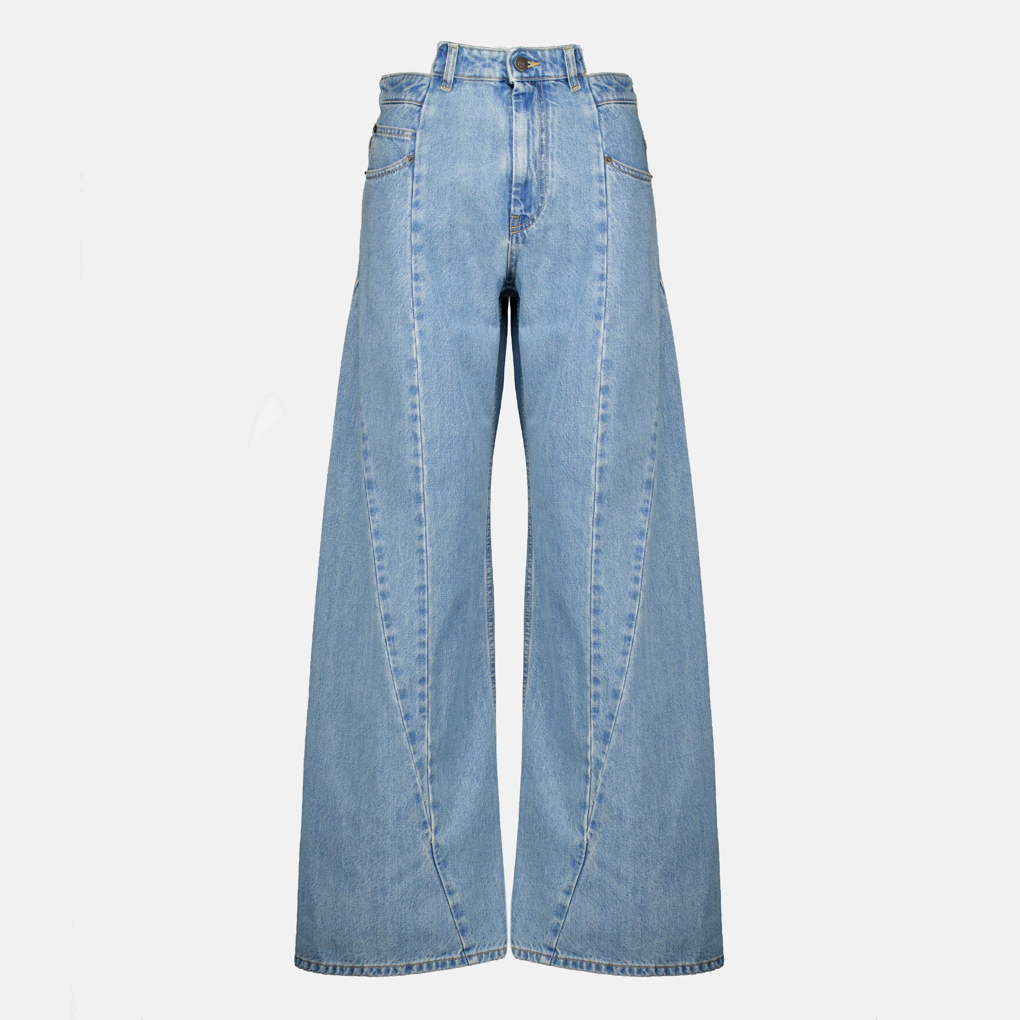 Pantalons Jean com Cintura Cut-Out Maison Margiela Bleu Femme