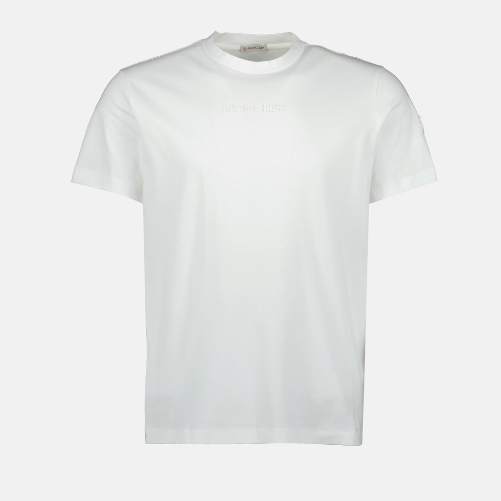 T-shirt T-shirt Bianca con Logo Moncler Bianco Homme