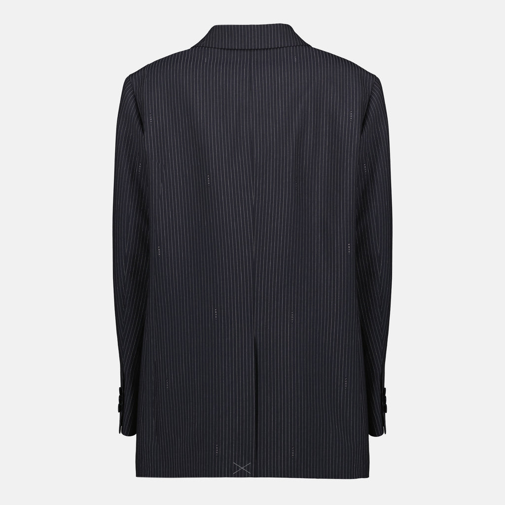 Image de l'article Blazer à rayures bleu marine de la marque Fendi pour Femme - Saison Printemps-Été 2026 - Vue de Dos