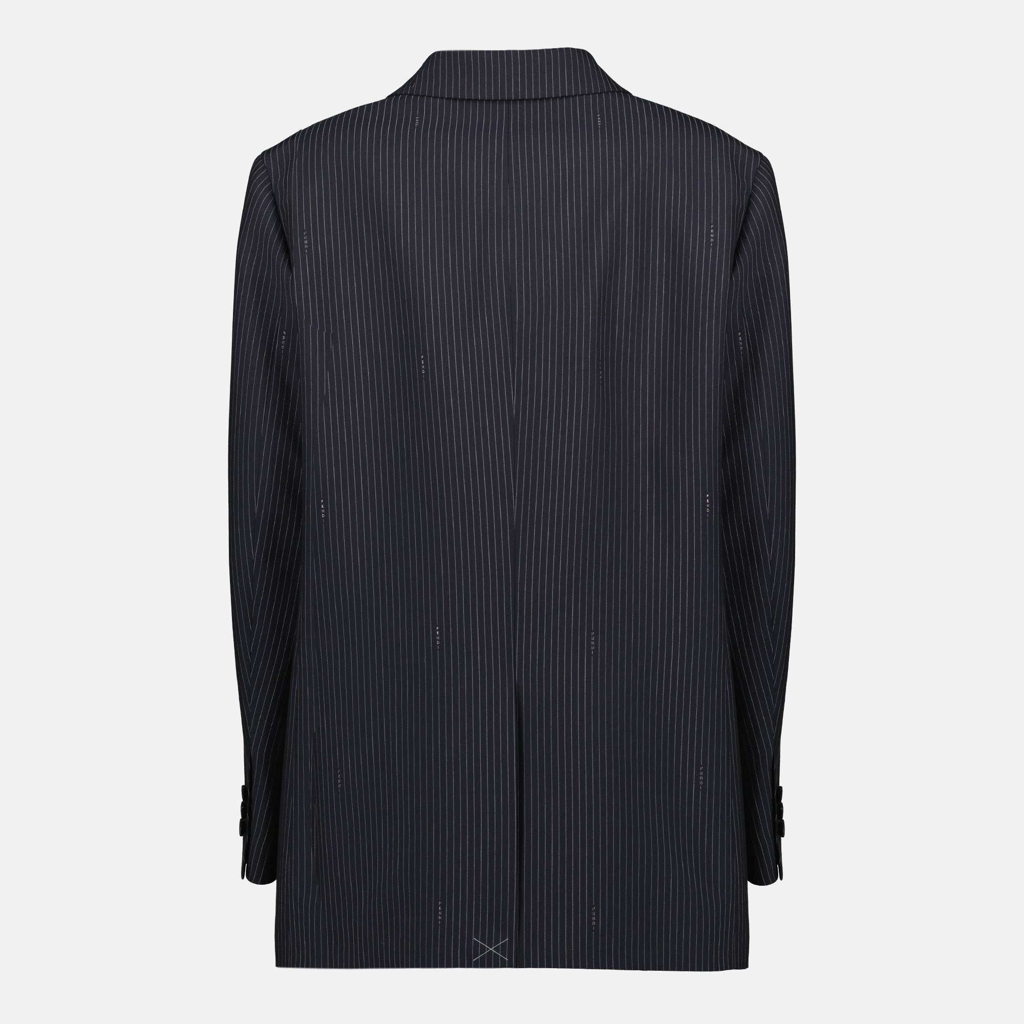 Image de l'article Blazer à rayures bleu marine de la marque Fendi pour Femme - Saison Printemps-Été 2026 - Vue de Dos