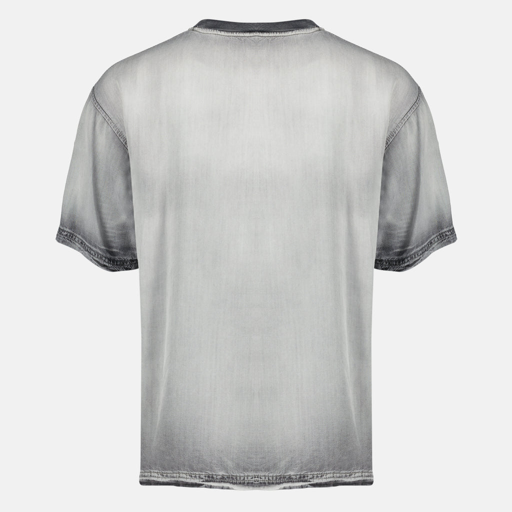 Imagen de la camiseta D-Box gris efecto deslavado de la marca Diesel para Hombre - Temporada Primavera-Verano 2026 - Vista Trasera
