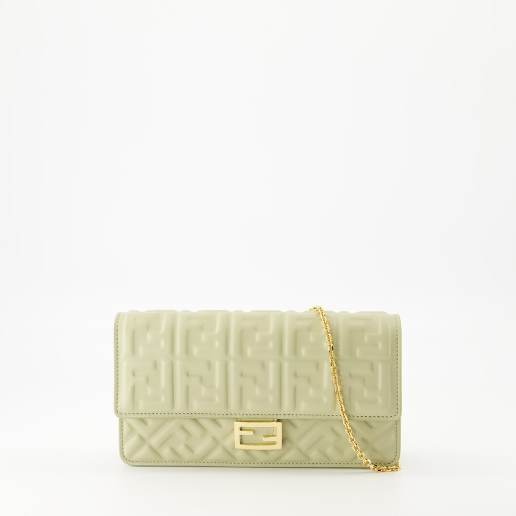 Crossbody bags Baguette Wallet with Chain Fendi Green Femme