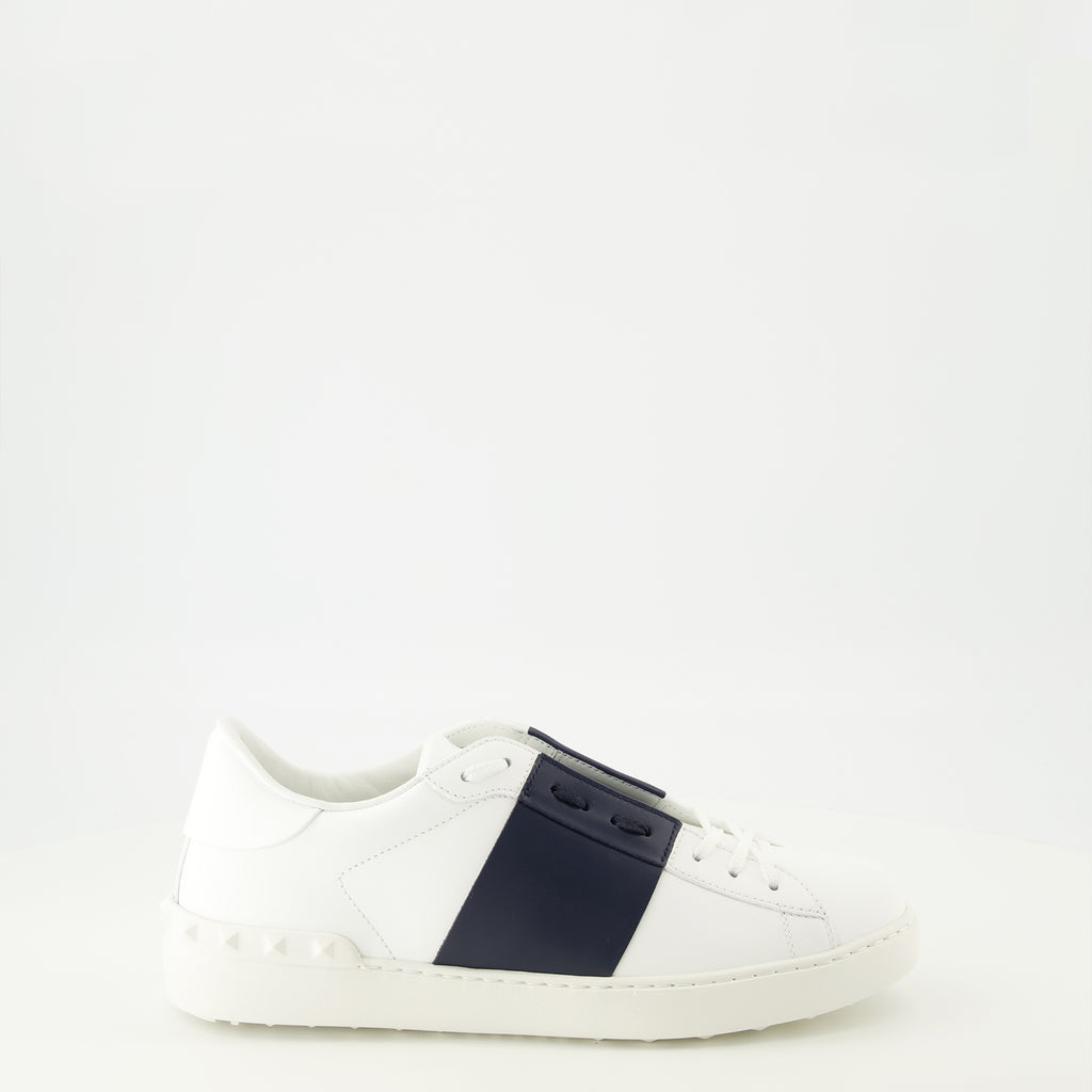 Baskets Zapatillas Abiertas de Cuero Azul Marino Valentino Garavani Bleu foncé Homme