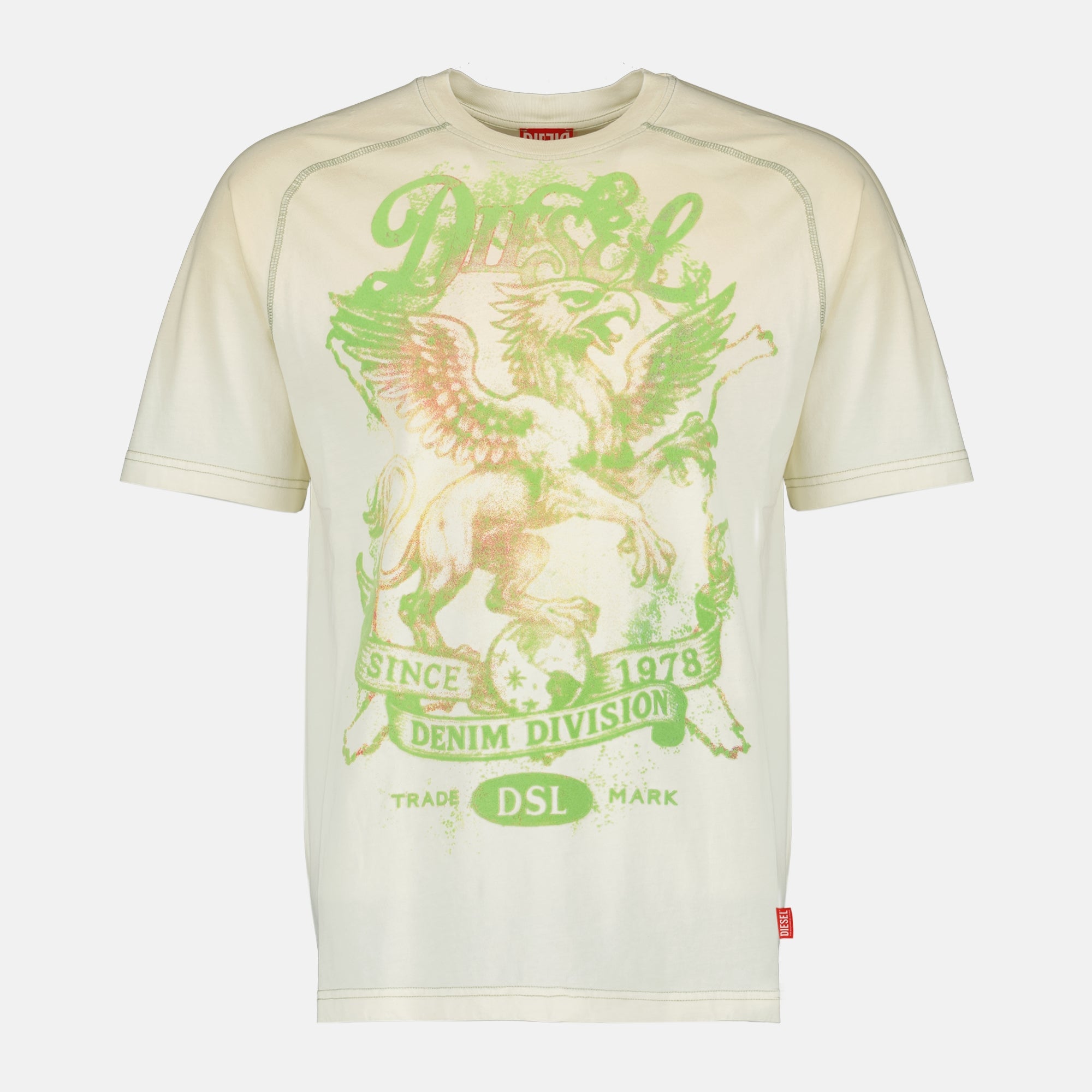 Image de l'article T-shirt à imprimé vert de la marque Diesel pour Homme - Saison Printemps-Été 2026 - Vue de Face
