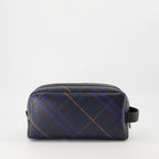 Clutches Check Travel Pouch Burberry Navy blue Men