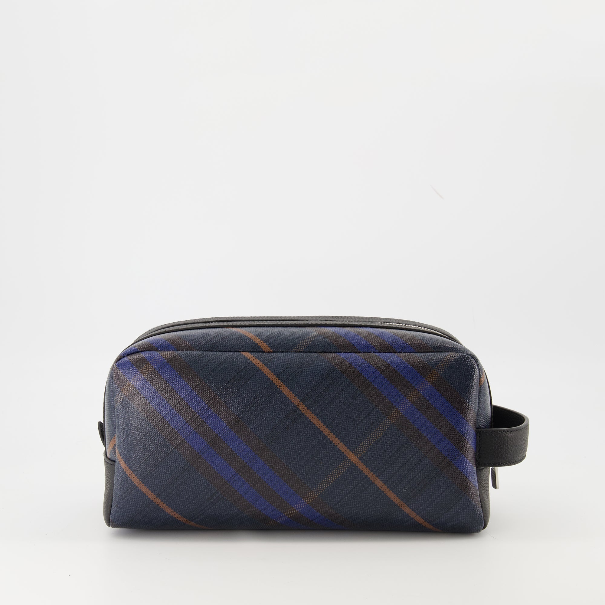 Clutches Check Travel Pouch Burberry Navy blue Men