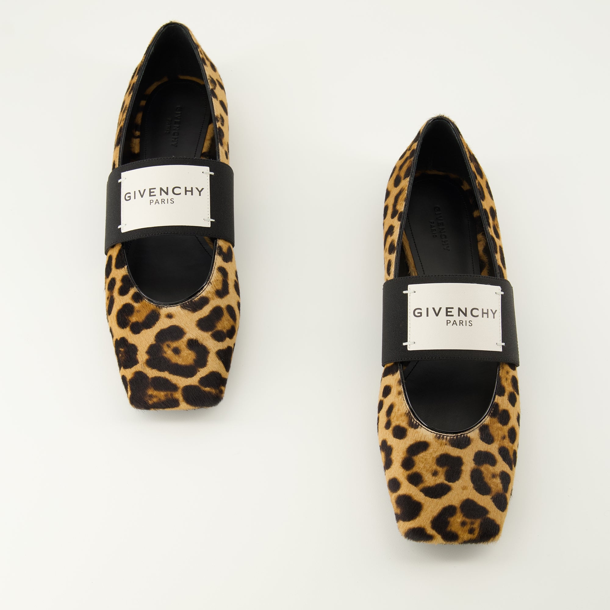 Chaussures plates Ballerines Sliced Square motif léopard Givenchy Marron Femme