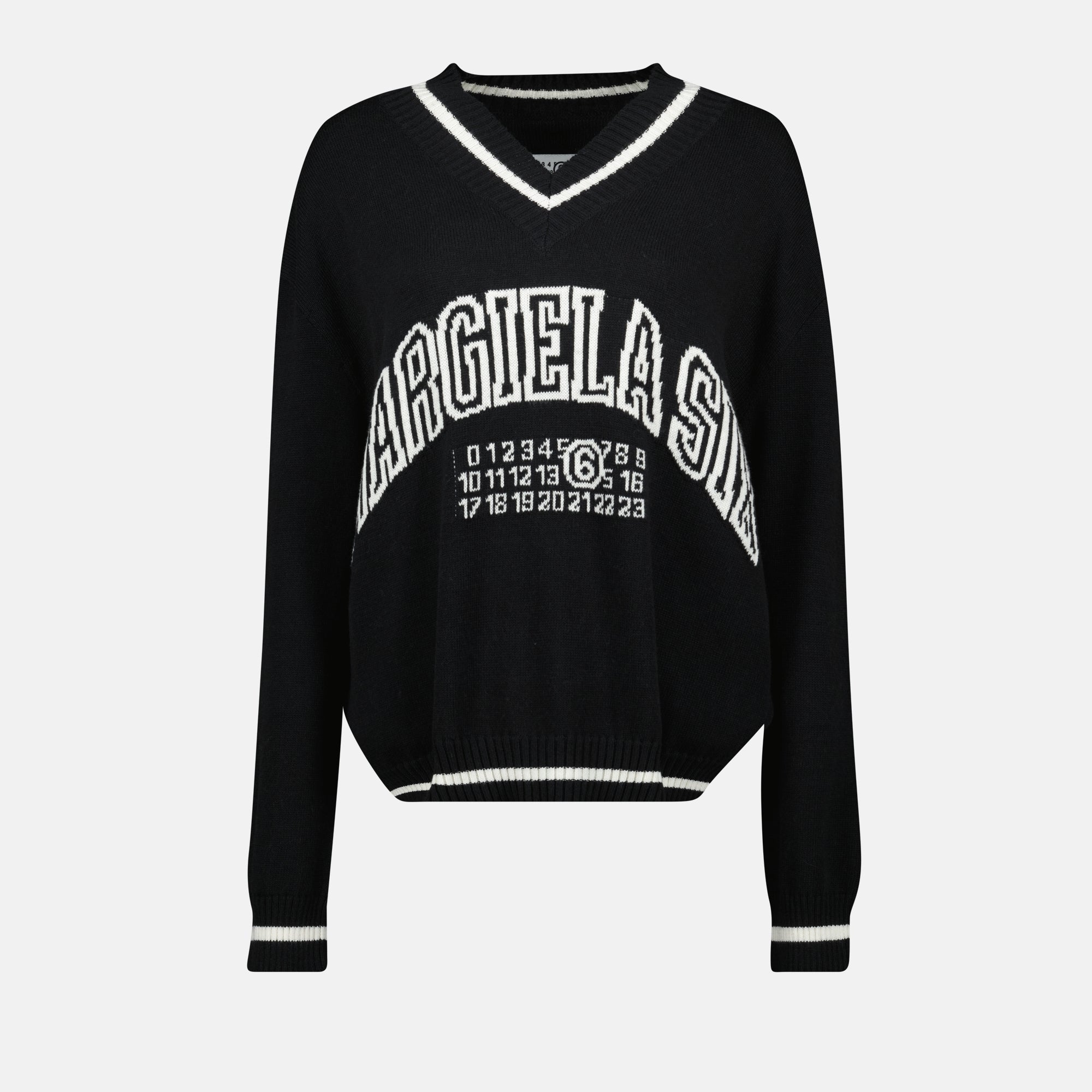 Strickwaren Wollpullover Mm6 Schwarz Femme