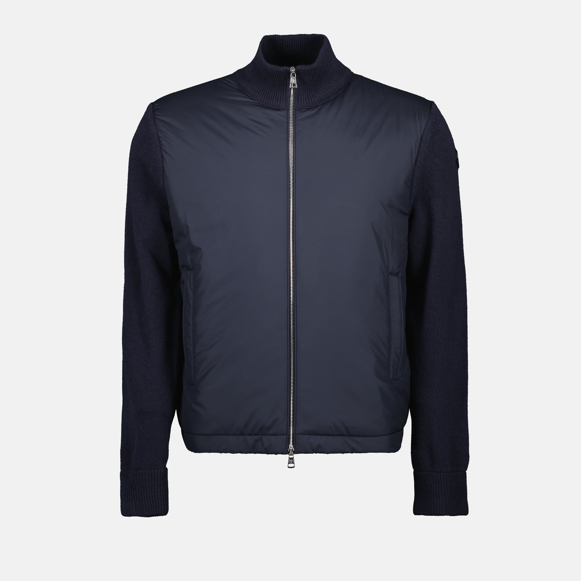Chaquetas Chaqueta de plumas de dos materiales Moncler azul oscuro Homme