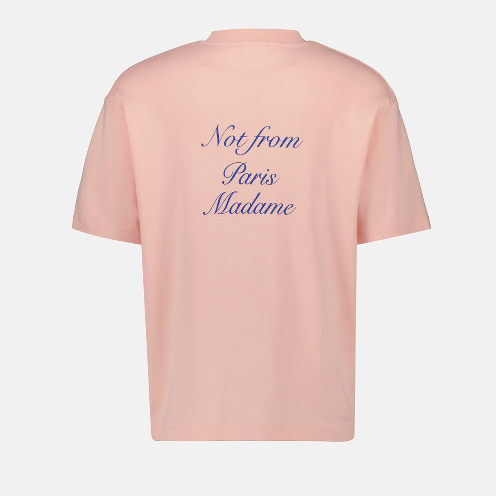 Tシャツ カースィブスローガンTシャツ Drole De Monsieur ピンク メンズ