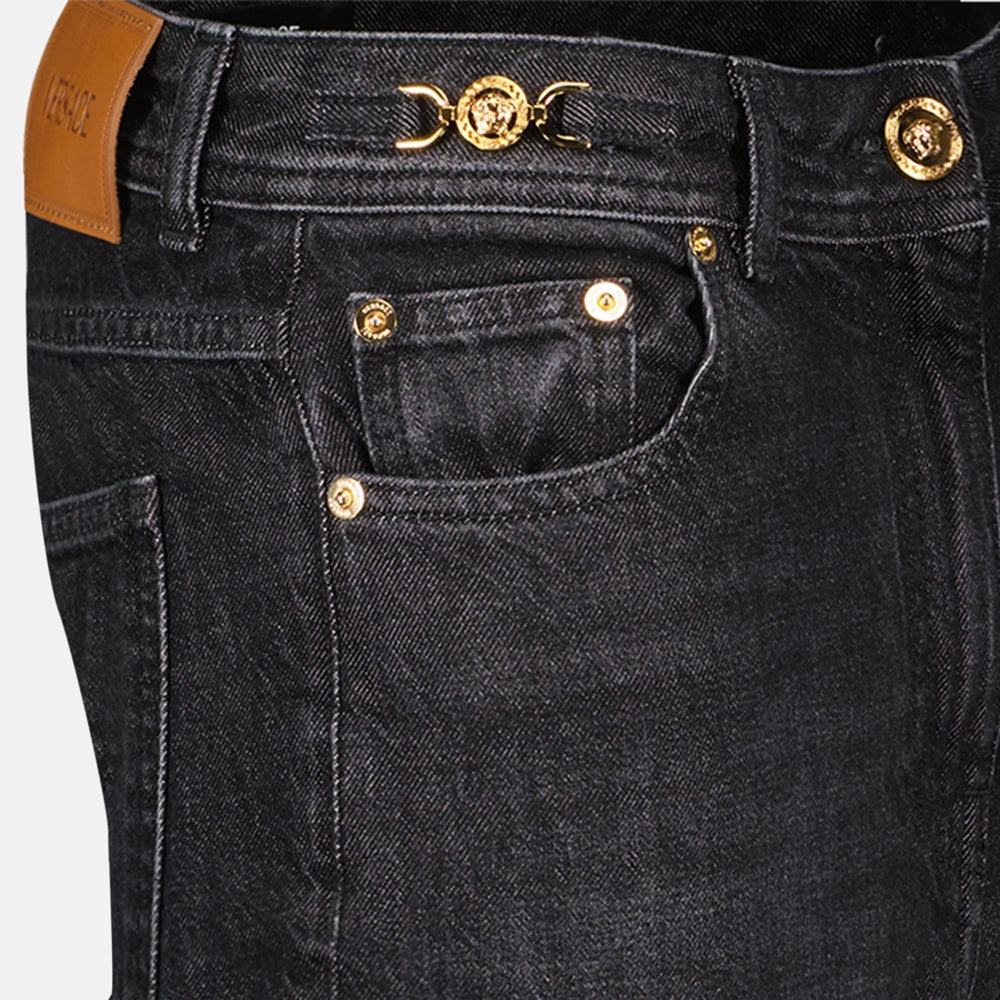 Pantaloni Barocco Jeans Versace Nero Femme