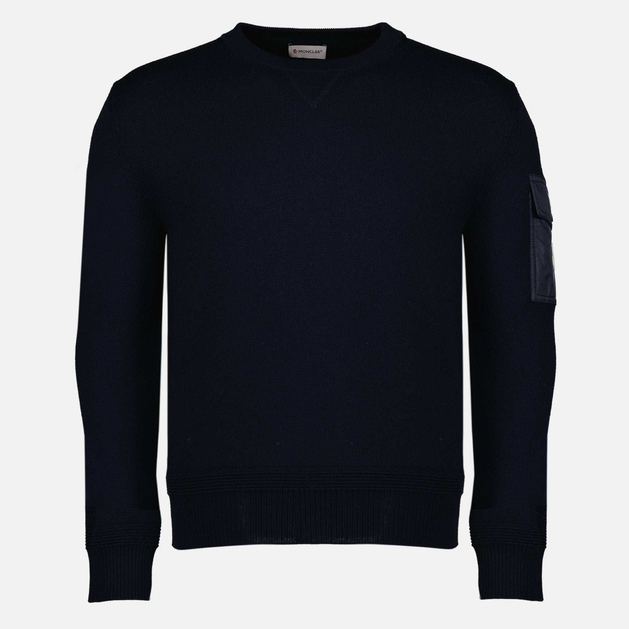 Maille ネイビーブルーウールセーター Moncler Bleu foncé Homme