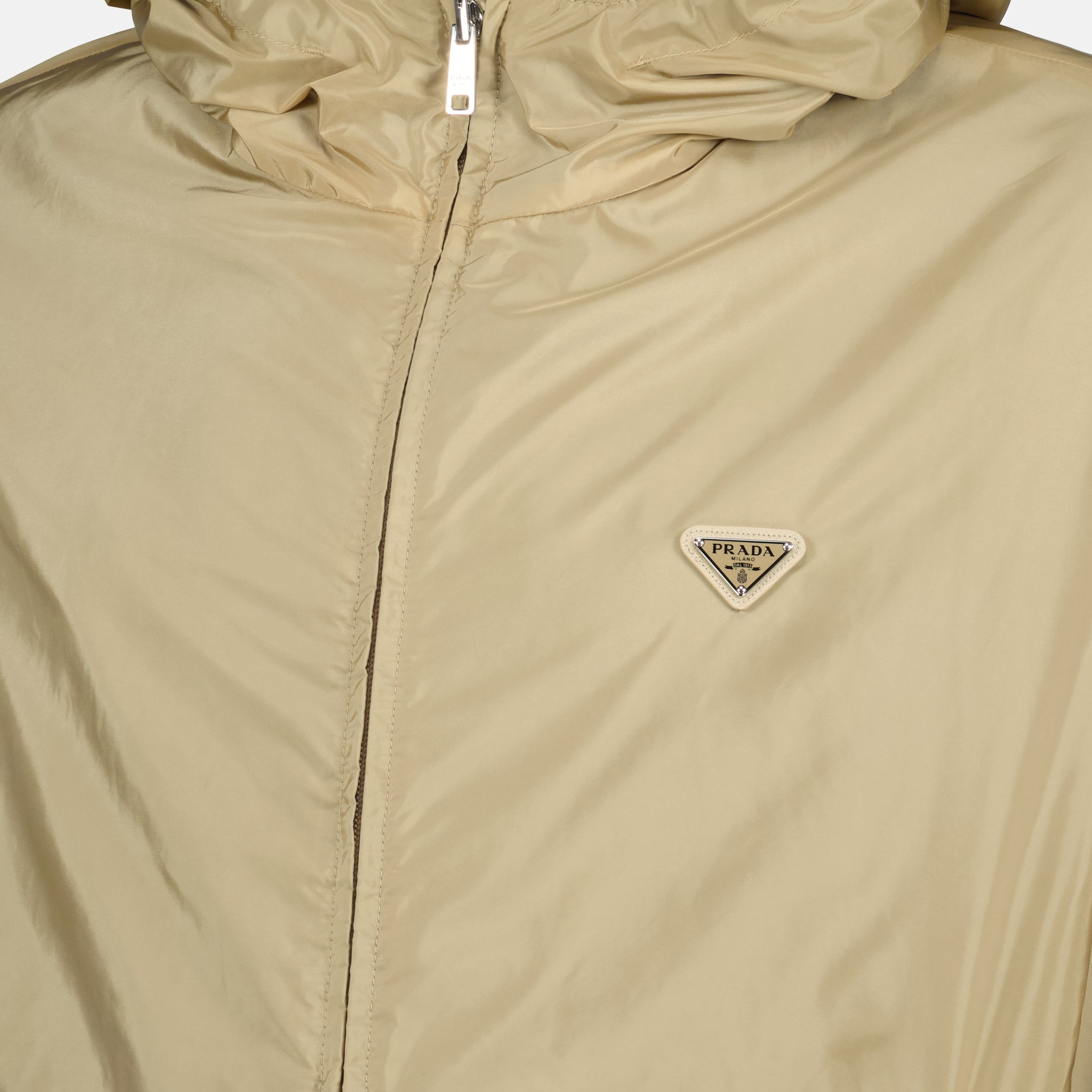 Vestes Veste réversible en Re-Nylon marron Prada Beige Homme