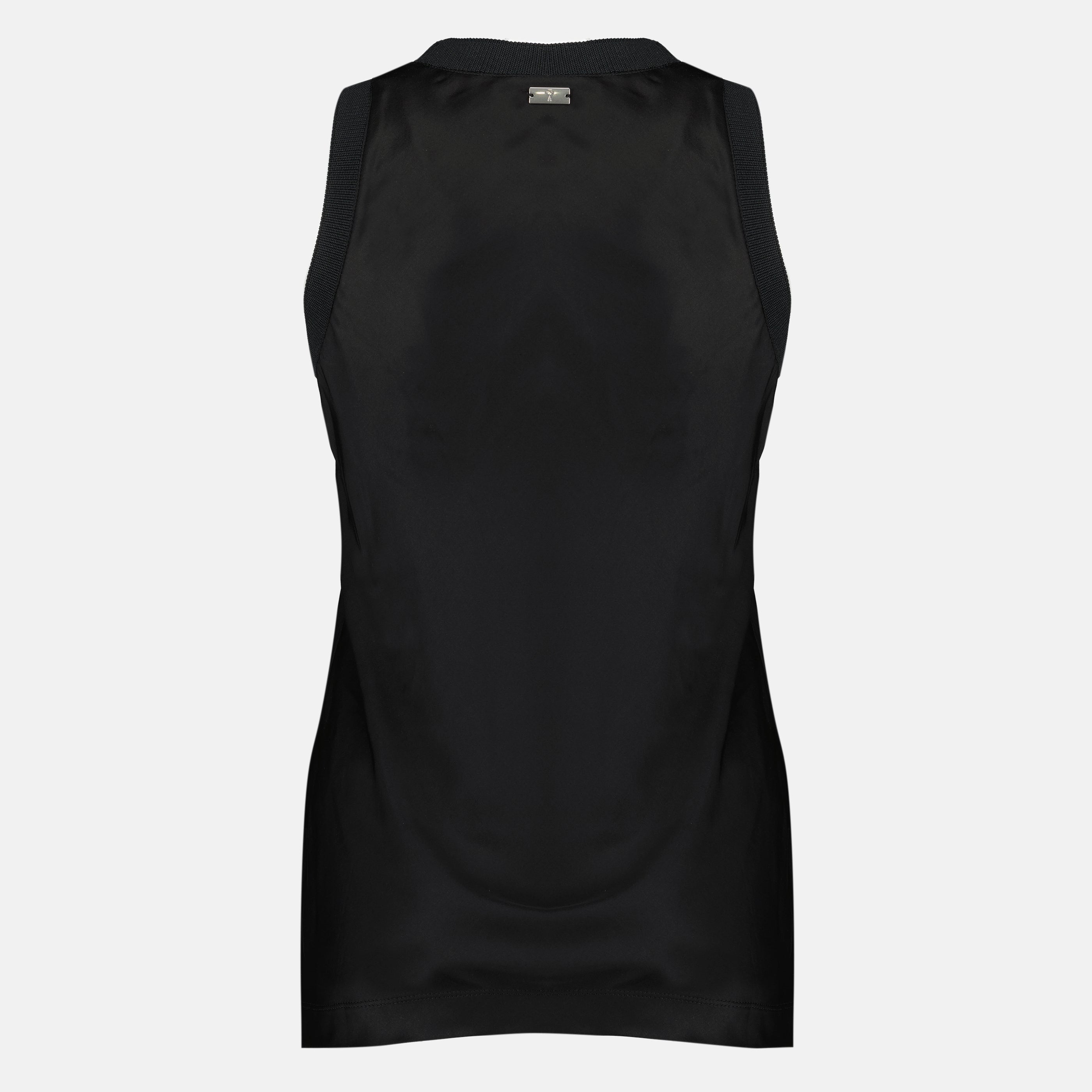Immagine del top nero effetto satinato del marchio Ami PARIS per Donna - Collezione Primavera-Estate 2026 - Vista Posteriore