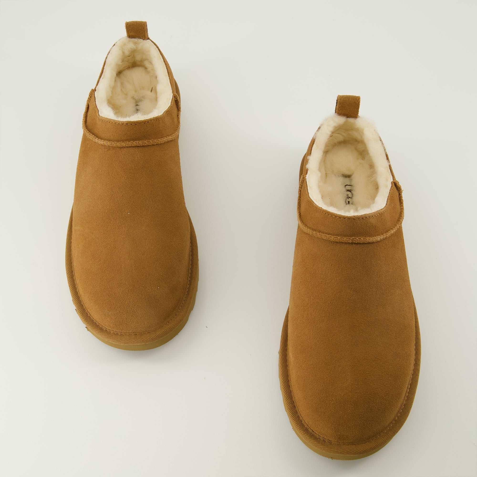 Image of the Ugg Classic Micro brown ankle boots for women - Spring-Summer 2026 season - Top view of the pair of shoes