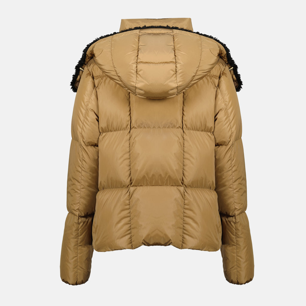 Image of the Moncler Castelnou brown quilted down jacket for women - Fall-Winter 2025 - Back View