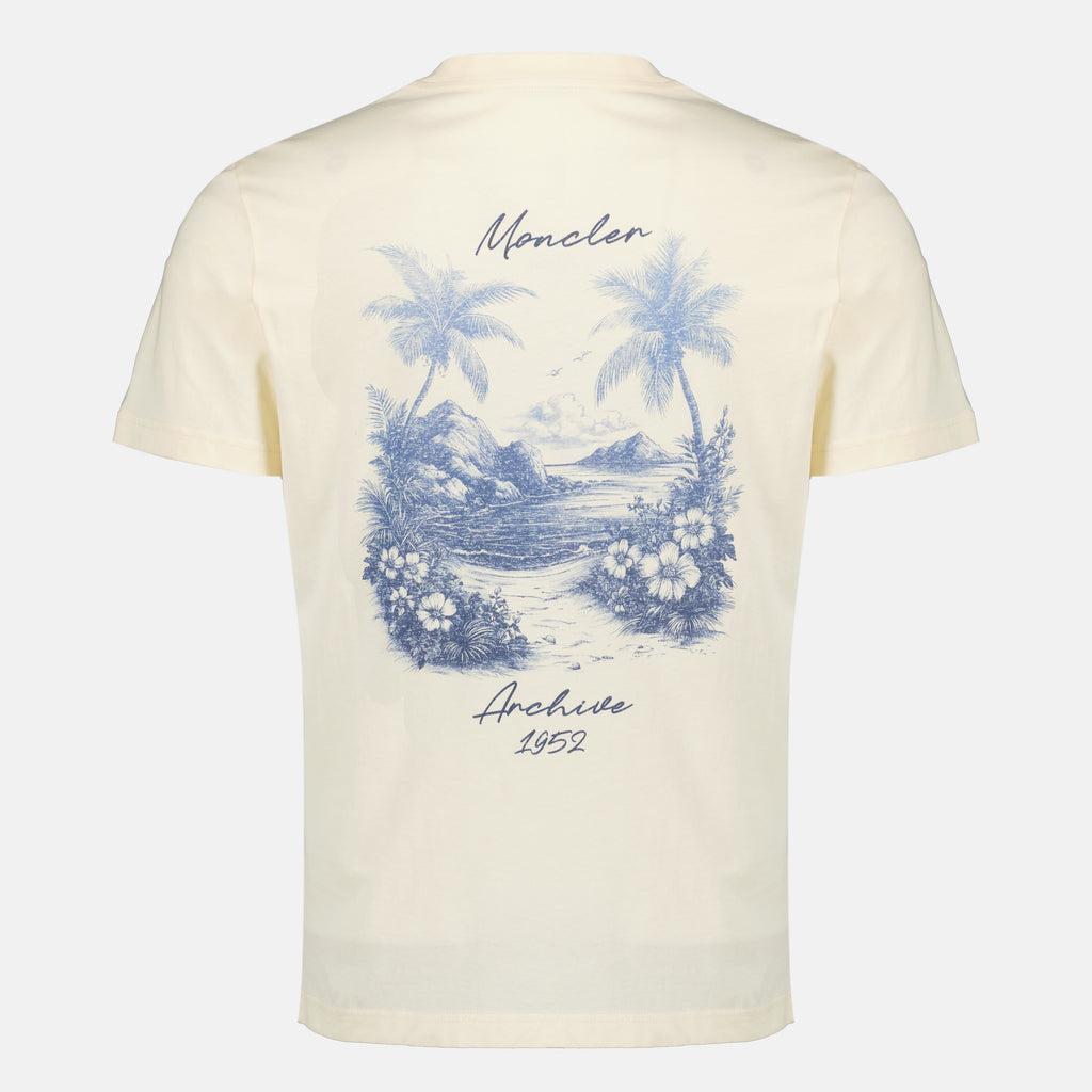 T-shirts T-Shirt Beige Stampato Moncler Beige Homme