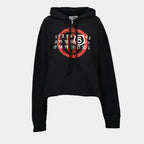 Sweatshirts Sweat à capuche imprimé Mm6 Noir Femme