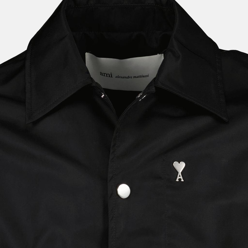 Ami PARIS 브랜드의 유니섹스용 검정 나일론 재킷 이미지 - 2026 봄 여름 시즌 - 상세 보기_1