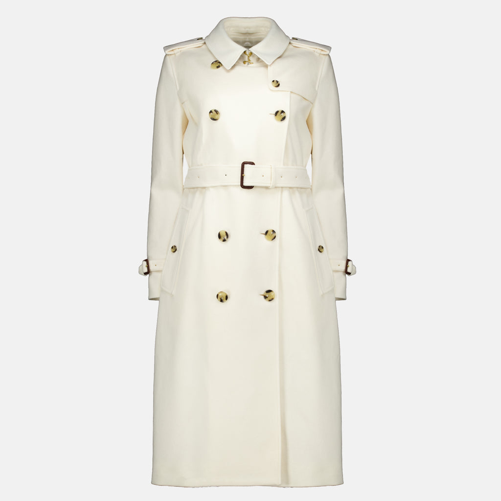 Manteaux 켄싱턴 화이트 트렌치 코트 Burberry Blanc Femme