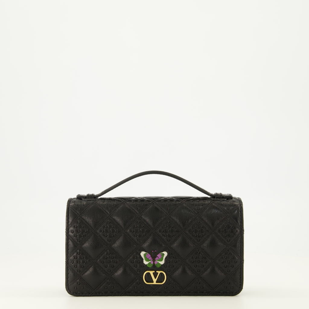 Petite maroquinerie Flutterby Schwarze Kettenbörse Valentino Garavani Noir Femme