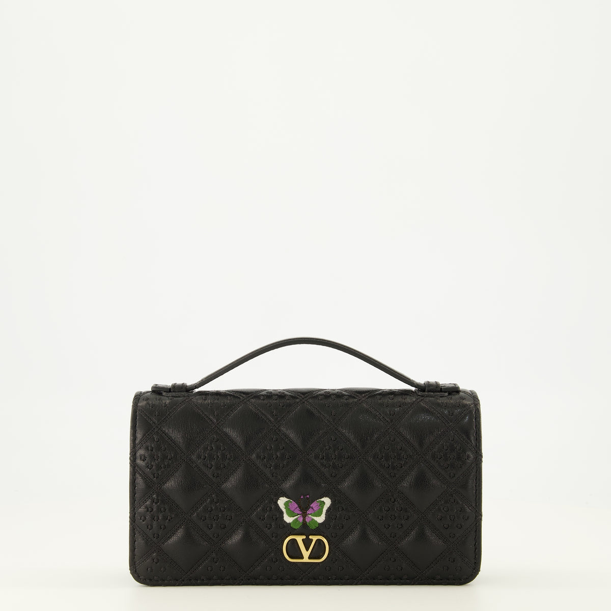 Petite maroquinerie Flutterby Schwarze Kettenbörse Valentino Garavani Noir Femme